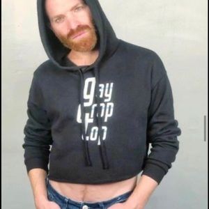 Cropped Fleece Back Hoodie - size 2XL (fits more like L/XL)